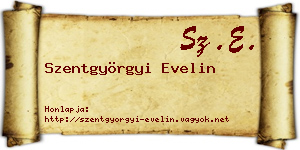 Szentgyörgyi Evelin névjegykártya