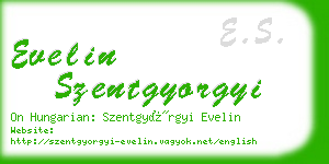 evelin szentgyorgyi business card